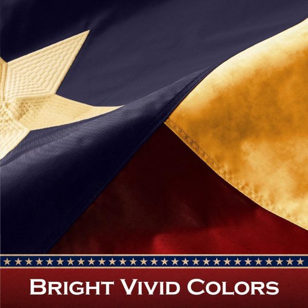 G128 3 Pack: Texas Tea-Stained Flag | 3x5 Ft | ToughWeave Pro Series Pole Sleeve Embroidered 420D Polyester | Embroidered Design, Indoor/Outdoor, High Quality, NO Flagpole Included - Image 4