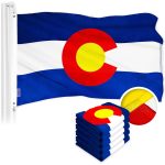 G128 5 Pack: Colorado CO State Flag | 2.5x4 Ft | ToughWeave Series Embroidered 300D Polyester | Embroidered Design, Indoor/Outdoor, Brass Grommets