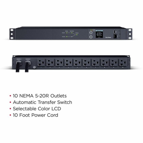 CyberPower PDU24002 Single Phase 100 - 120 VAC 20A Metered ATS PDU - Image 2