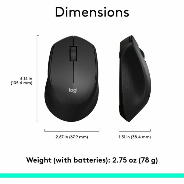 Logitech M330 SILENT PLUS Wireless Mouse, 2.4GHz with USB Receiver, Optical Tracking, Quiet & Lightweight, Black - Image 7