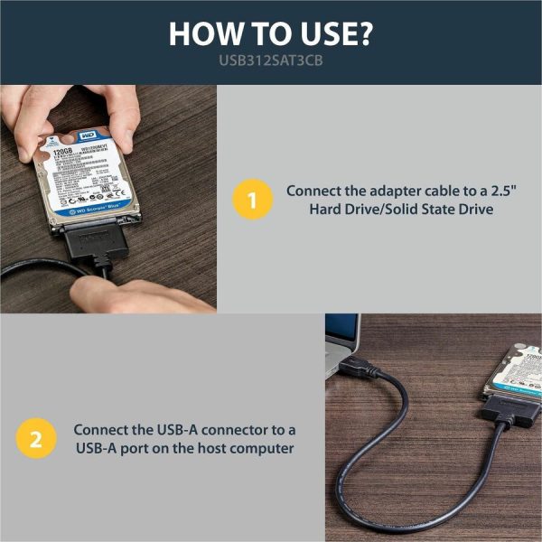 StarTech.com USB 3.1 (10Gbps) Adapter Cable for 2.5" SATA SSD/HDD Drives - Image 4