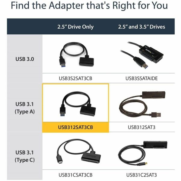 StarTech.com USB 3.1 (10Gbps) Adapter Cable for 2.5" SATA SSD/HDD Drives - Image 5