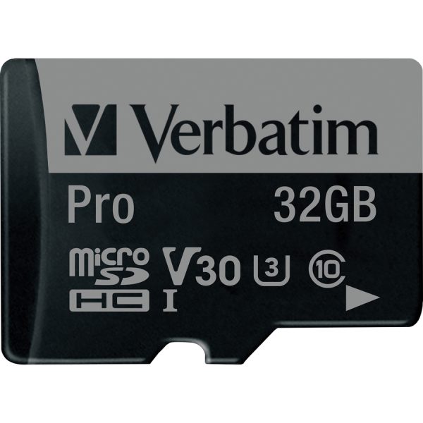 Verbatim 32GB Pro 600X microSDHC Memory Card with Adapter, UHS-I U3 Class 10 - Image 2