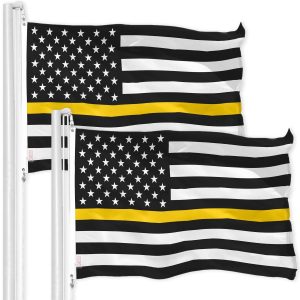 Thin Yellow Line American Flag 3x5 Ft 2-Pack Printed 150D Polyester By G128