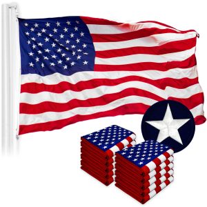 USA American Flag 6x10FT 10-Pack Embroidered Nylon By G128
