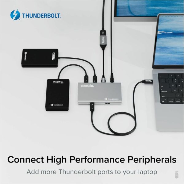 Plugable USB4 Hub, 5-in-1 Thunderbolt 4 Hub with 60W Charging, Single 8K or Dual 4K Display - Image 4