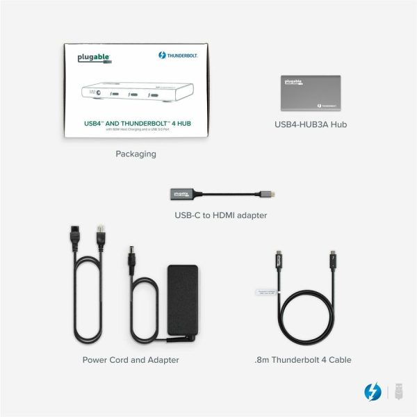 Plugable USB4 Hub, 5-in-1 Thunderbolt 4 Hub with 60W Charging, Single 8K or Dual 4K Display - Image 6