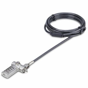 StarTech.com Universal Laptop Lock 6.6ft, Security Cable For Notebook Compatible w/Noble Wedge®/Nano/K-Slot; Keyless Combo. Locking Cable