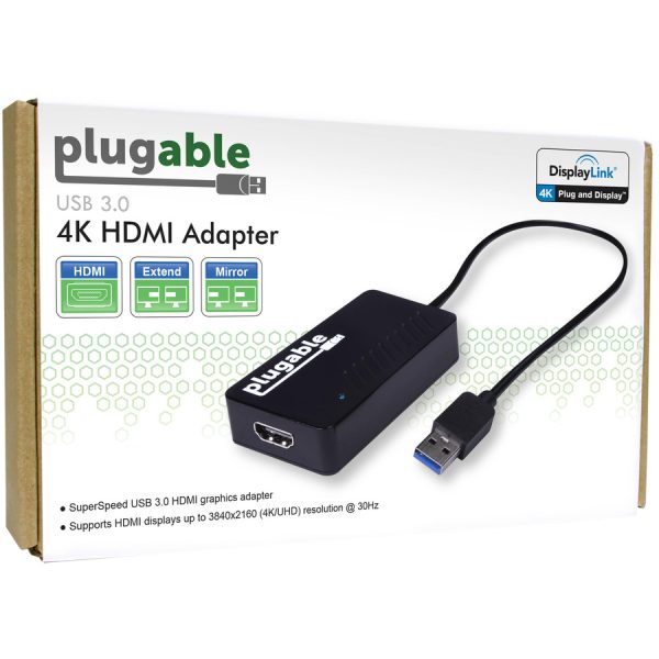 Plugable USB 3.0 to HDMI 4K DisplayLink Video Graphics Adapter for Multiple Monitors up to 3840x2160 - Image 3