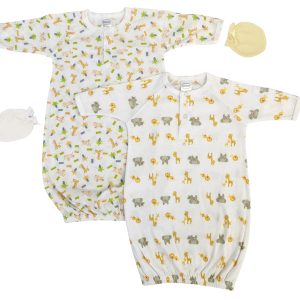 Unisex Newborn Baby 4 Piece Gown Set Nc_0761