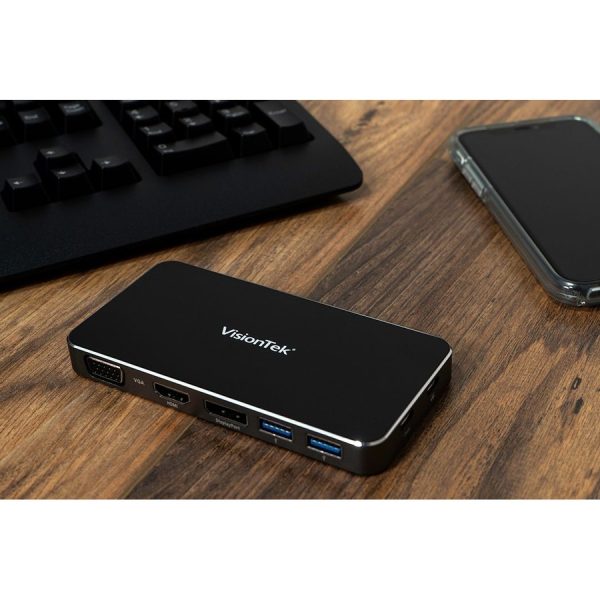 VisionTek VT200 USB-C Portable Dock - Dual Display - 100W Power Passthrough - Image 6