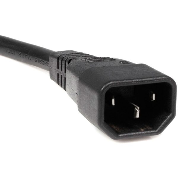 StarTech.com 10ft (3m) Power Extension Cord Splitter, C14 to 2x C13, 13A 250V, 16AWG, Computer Power Cord Extension, Power Extension Cable - Image 3