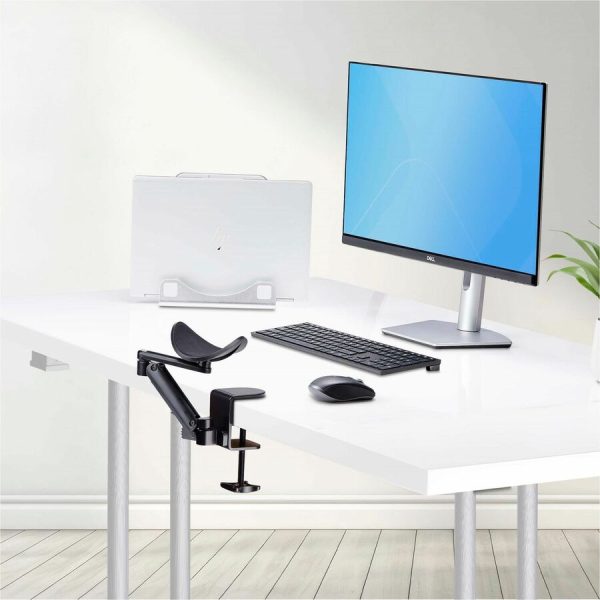 StarTech.com Adjustable Arm Rest for Office Desk, Ergonomic Arm/Elbow Support, 360-Degree Rotation, Clamp-On/No Drill Installation - Image 6