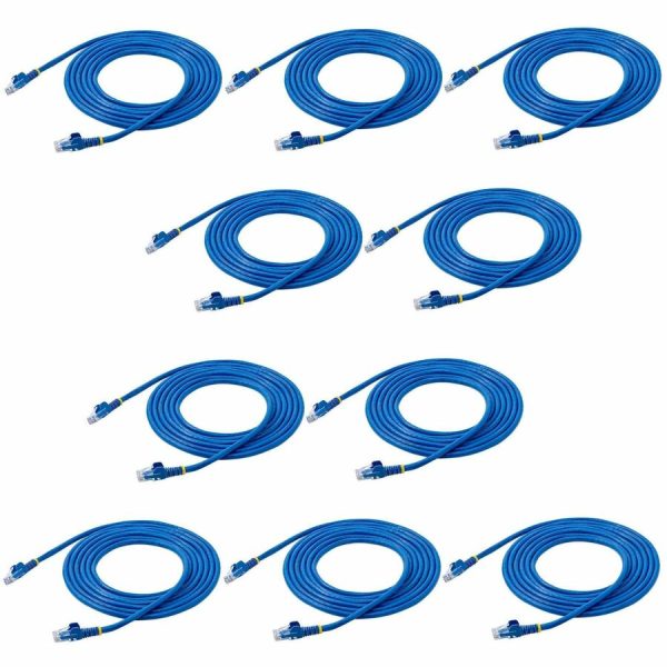 StarTech.com 10 ft. CAT6 Ethernet Cable - 10 Pack - ETL Verified - Blue CAT6 Patch Cord - Snagless RJ45 Connectors - 24 AWG - UTP - Image 2