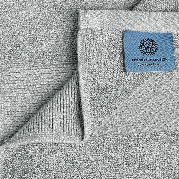 Resort Collection Soft Bath Towels | 28x55 Luxury Hotel Plush & Absorbent Cotton Bath Towel Large [4 Pack Dolphin Grey] - Image 4