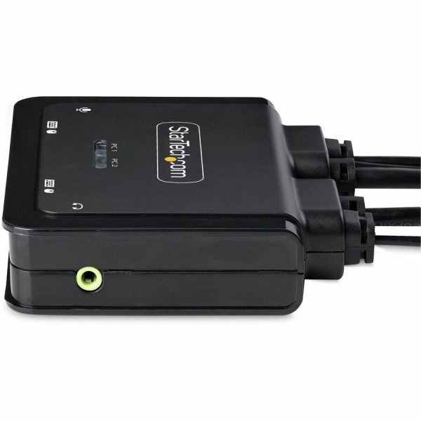 StarTech.com 2-Port USB-C Cable KVM Switch, 4K 60Hz DisplayPort Output, Compact KVM with 4ft/1.2m Integrated Host Cables, Bus Powered - Image 4