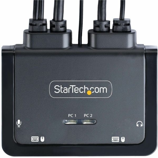 StarTech.com 2-Port USB-C Cable KVM Switch, 4K 60Hz DisplayPort Output, Compact KVM with 4ft/1.2m Integrated Host Cables, Bus Powered - Image 6
