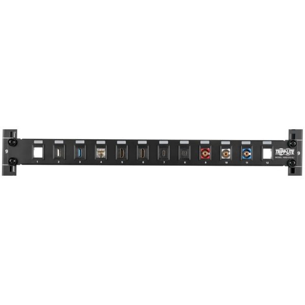Eaton Tripp Lite Series 12-Port 1U Rack-Mount Unshielded Blank Keystone/Multimedia Patch Panel, RJ45 Ethernet, USB, HDMI, Cat5e/6 - Image 2