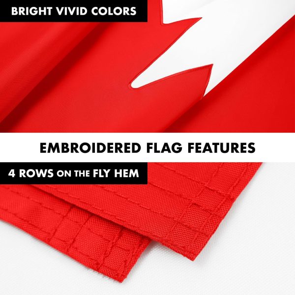 G128 Combo Pack: 6 Ft Tangle Free Aluminum Spinning Flagpole (White) & Canada Canadian Flag 3x6 Ft, ToughWeave Series Embroidered 300D Polyester | Pole with Flag Included - Image 5