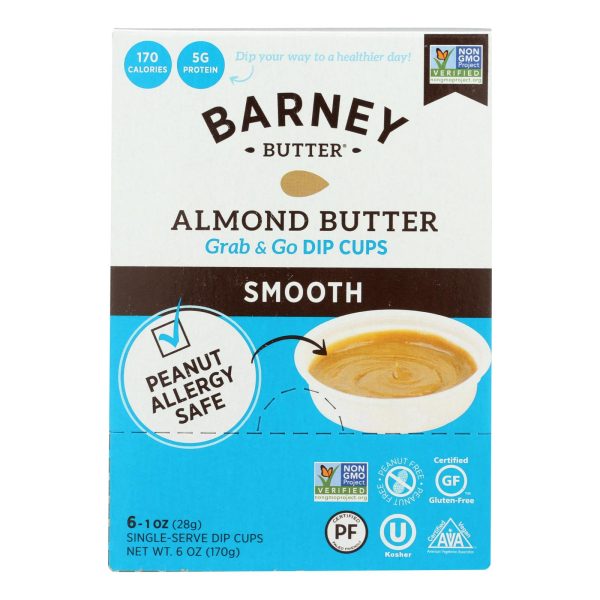 Barney Butter Smooth Almond Butter Grab & Go Dip Cups - Case of 6 - 6/1 OZ - Image 2