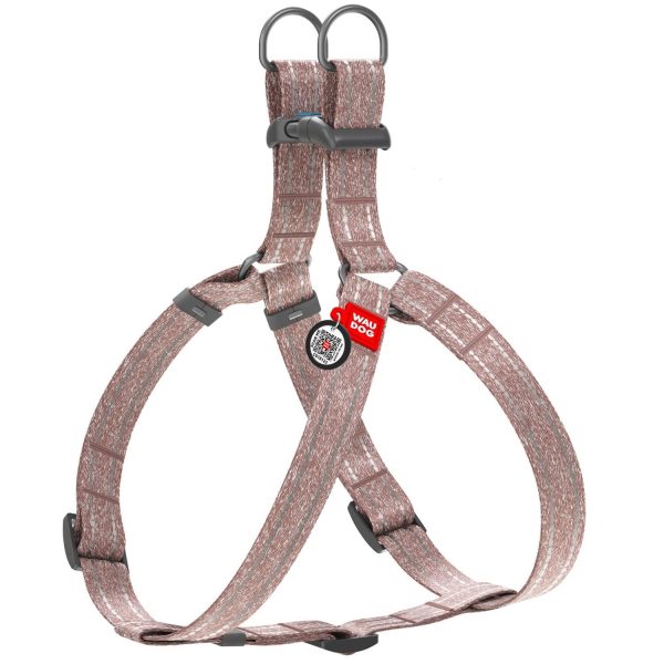 WAUDOG Re Cotton Dog Harness Eco Friendly Dog Harness for Small Dogs Medium & Large Dogs   Reflective Dog Harness with QR ID Tag   Puppy Harness with Adjustable Size for Male & Female Dogs