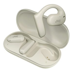 JVC HA-NP35TW Nearphones Over-Ear Bluetooth Earphones with Microphone, True Wireless with Charging Case, Noise Canceling, HA-NP35 (White)