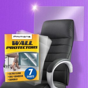Wall Protector Sheets for Painted Wall. Clear Plastic Adhesive Film Stickers for Kitchen & Office from Oil Backsplash Trash Chair Back Furniture Scuff. Door Guards Shield Dog Contact Paper