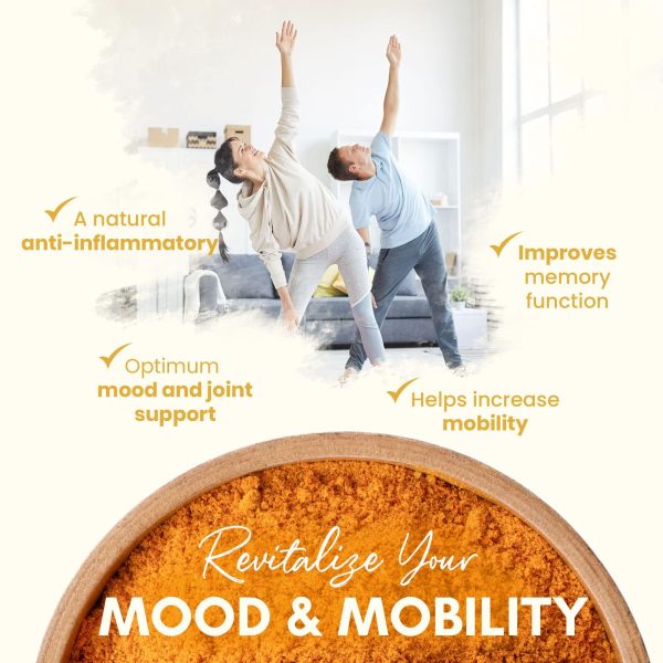Turmeric Supplement Mood Mobility and Joint Support Supplement Turmeric Curcumin with Black Pepper for Maximum Absorption - Image 2