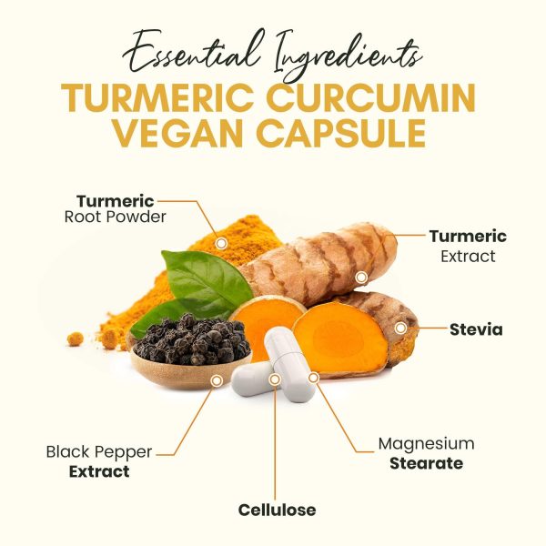 Turmeric Supplement Mood Mobility and Joint Support Supplement Turmeric Curcumin with Black Pepper for Maximum Absorption - Image 3
