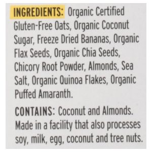 Purely Elizabeth - Sugar Free Oatmeal Banana Nut - Case of 6-9.12 OZ