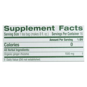Traditional Medicinals Organic Ginger Herbal Tea - 16 Tea Bags - Case of 6