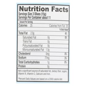 Santa Barbara Pitted Olives - Large Black - Case of 12 - 5.75 oz.
