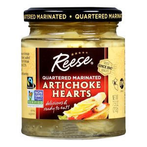 Reese Marinated Artichoke Hearts - Quartered - Case of 12 - 7.5 oz.