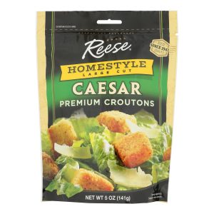 Reese Homestyle Caesar Croutons - Case of 12 - 5 oz.