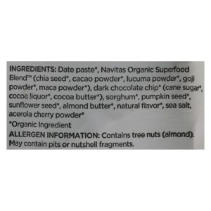 Navitas Organics - Powr Snac Chocolate Cacao - Case of 12 - 8 OZ