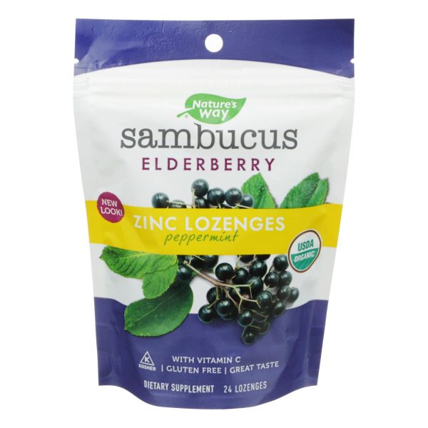 Nature's Way Sambucus Mint Flavored Zinc Lozenges  - 1 Each - 24 CT - Image 2