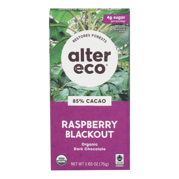 Alter Eco - Chocolate Raspberry Blkout 85% - Case of 12-2.65 OZ - Image 3