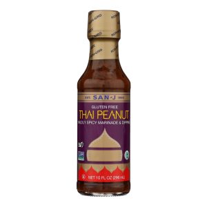 San - J Cooking Sauce - Thai Peanut - Case of 6 - 10 Fl oz.