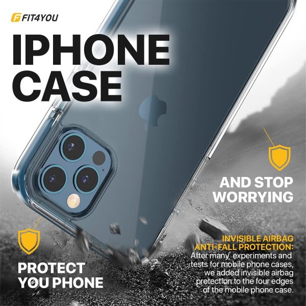 Crystal Clear Case for iPhоne 12 Pro Max – Thin Clear Protective Phone Cover with Slim TPU Back Shockproof Silicone Edges and Raised Bezels for Camera and Screen Protection - Image 3