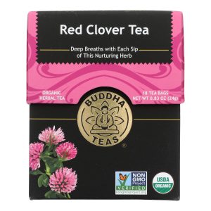 Buddha Teas - Organic Tea - Red Clover - Case of 6 - 18 Count
