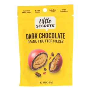 Little Secrets Dark Chocolate Candies - Peanut Butter - Case of 8 - 5 oz.