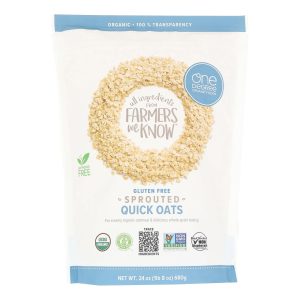 One Degree Organic Foods Organic Quick Oats - Sprouted - Case of 4 - 24 oz