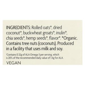 Nature's Path Organic Qi'A Superfood Hot Oatmeal - Creamy Coconut - Case of 6 - 8 oz.
