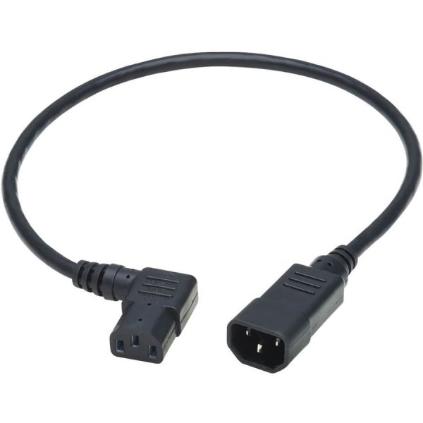 Eaton Tripp Lite Series Power Extension Cord, Right-Angle C13 to C14 PDU Style - 10A, 250V, 18 AWG, 2 ft. (0.61 m), Black - Image 2