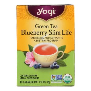 Yogi Green Slim Life Herbal Tea Blueberry - 16 Tea Bags - Case of 6