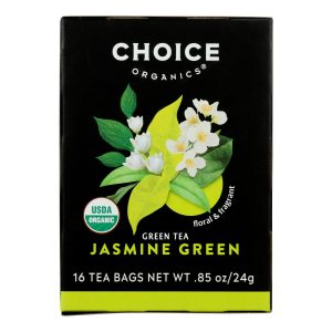 Choice Organic Teas Jasmine Green Tea - 16 Tea Bags - Case of 6