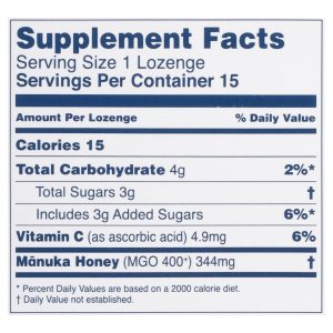 Manuka Health - Loz Honey Mgo 400+ Lemon - 1 Each -15 Count