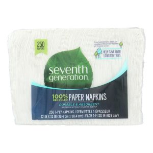 Seventh Generation Recycled Napkins - White - Case of 12 - 250 Count