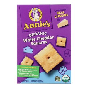 Annie'S Homegrown Cheddar Squares White Cheddar Squares - Case Of 12 - 7.5 Oz