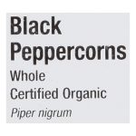 Frontier Herb Peppercorns Organic Whole Black - Single Bulk Item - 1LB